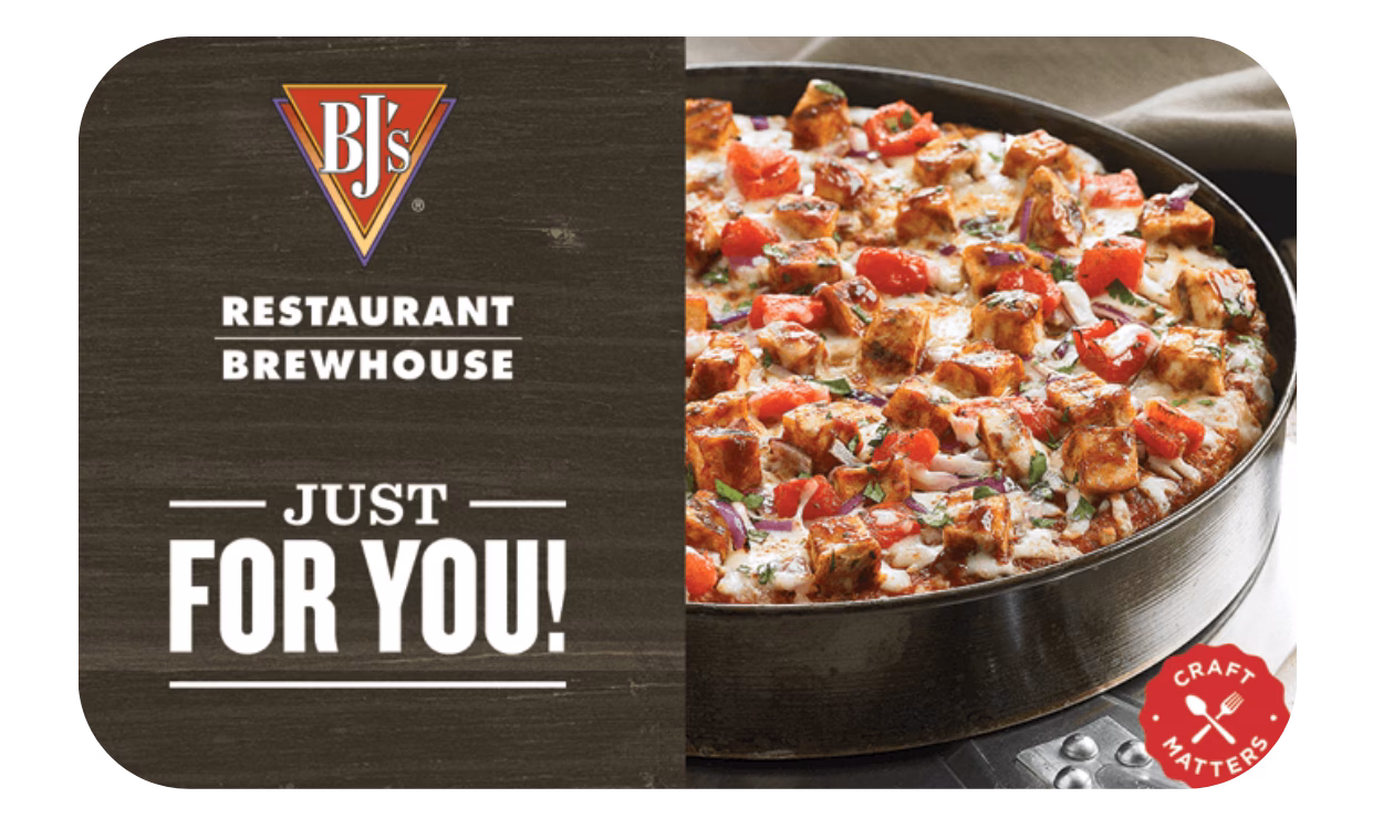BJ’s Restaurant & Brewhouse Gift Card – eGift by Email | $25–$100