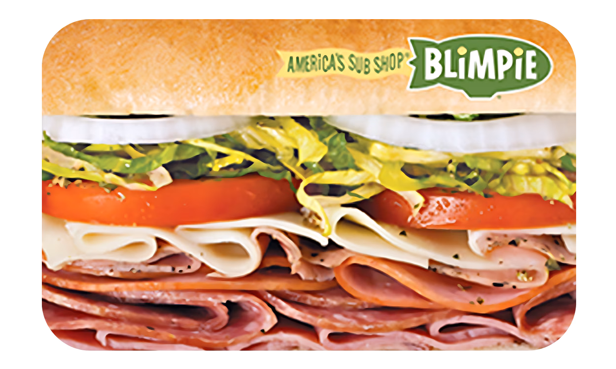Blimpie Gift Card – eGift by Email | $5–$50