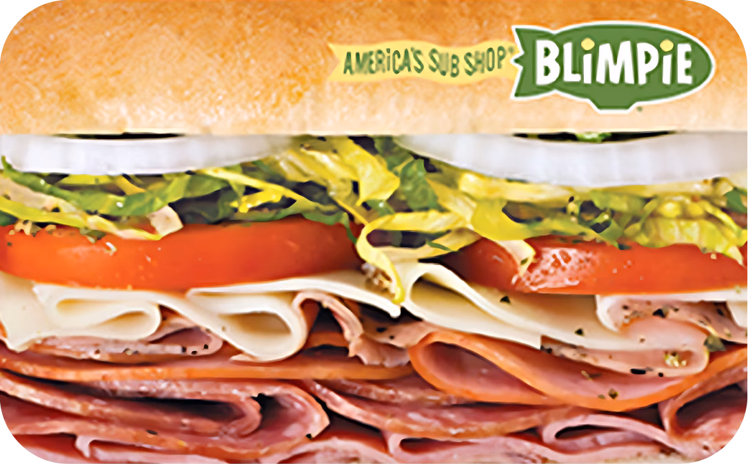 Blimpie Gift Card – eGift by Email | $5–$50