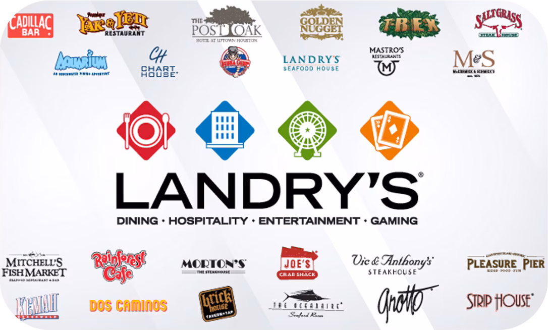 Landry’s Restaurants Gift Card – eGift by Email | $25–$500
